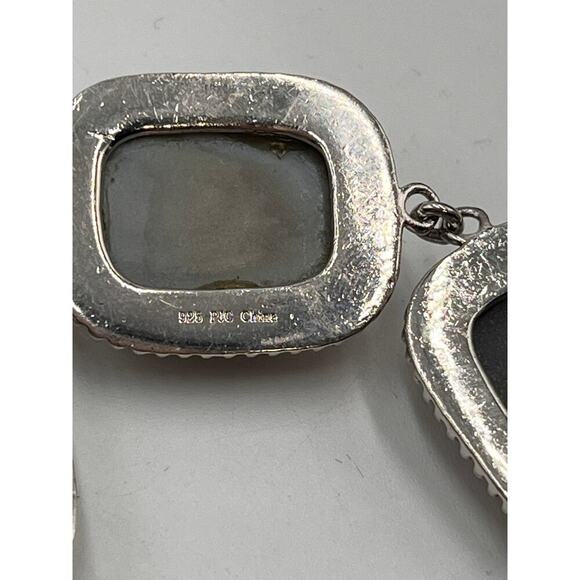 Sterling Silver INDIA PJC Black Druzy Quartz Braided Link Chain Bracelet - Picture 4 of 10